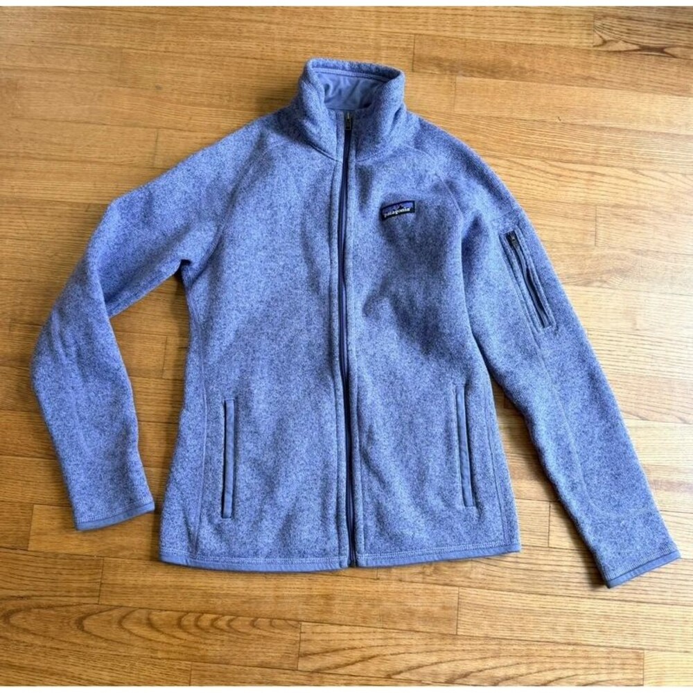 Patagonia Womens XS Full Zip Better Sweater Jacket Heathered Purple Blue Fleece